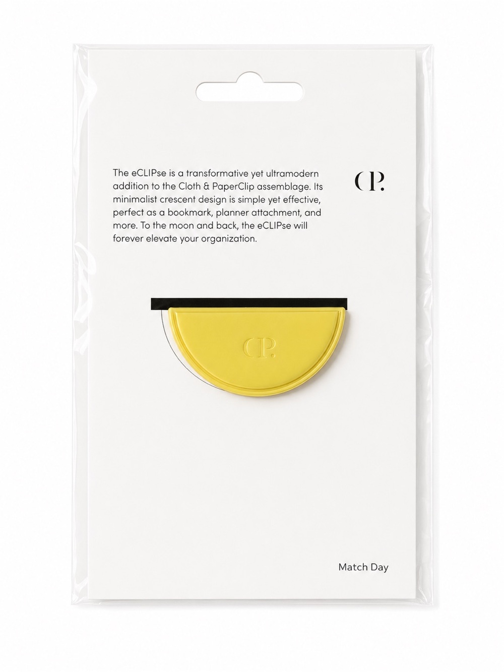 Cloth and Paper (C&P) eCLIPse Crescent Page Clip Yellow